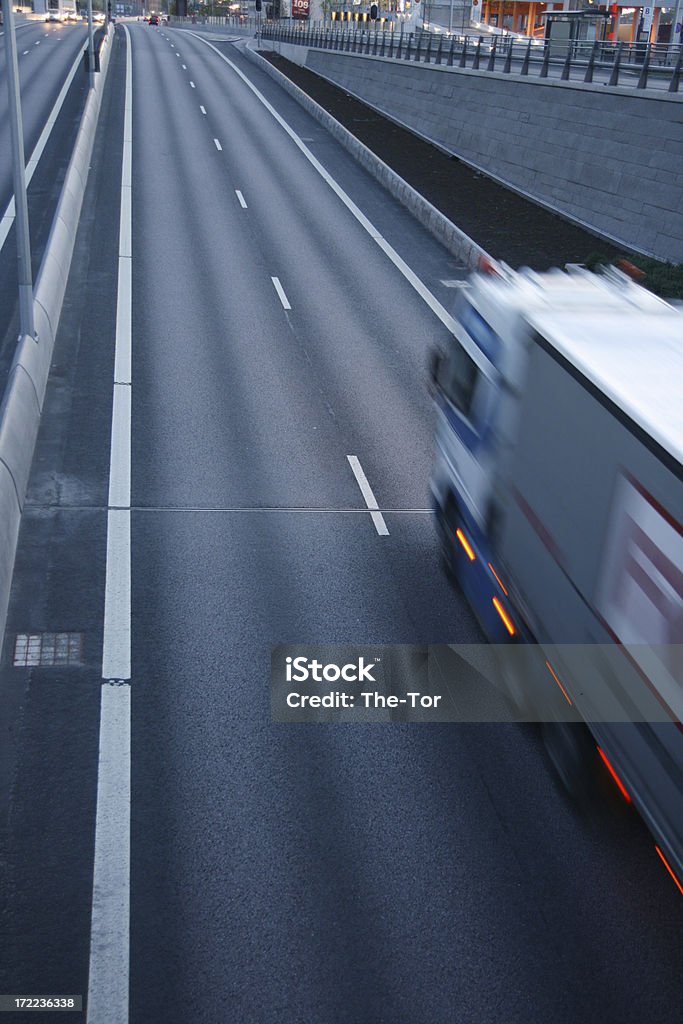 Trucking A Truck in high speed. Shipping Stock Photo