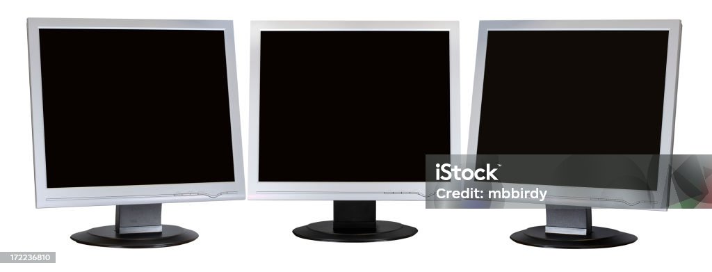 Gráfico estación de monitores LCD (clipping path (Borde de corte)), aislado - Foto de stock de Arte cultura y espectáculos libre de derechos