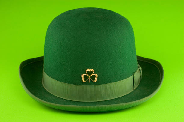 istock Irish Bowler Hat - Isolated on Green 172237316