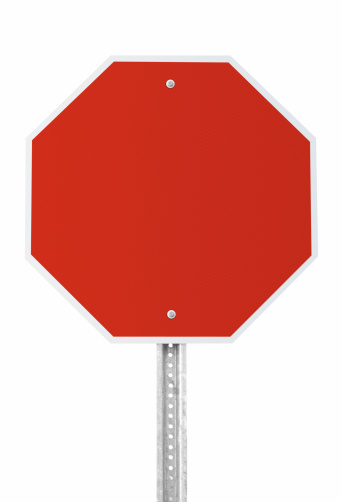 Señal de Stop blanco con trazado de recorte photo