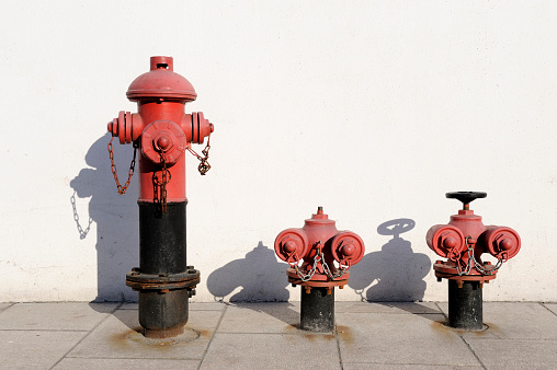 Fire hydrant connection points for firefighters can tap into a water supply