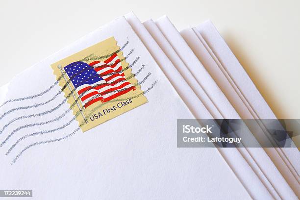 Usa First Class Mail Stock Photo - Download Image Now - United States Postal Service, Postage Stamp, Mail