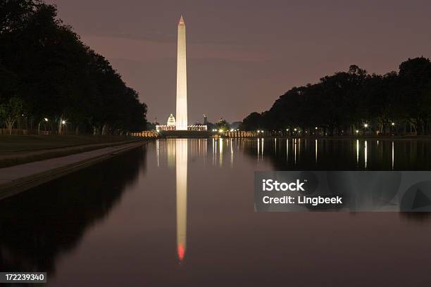 Reflecting Pool À Noite - Fotografias de stock e mais imagens de Instituto Smithsoniano - Instituto Smithsoniano, Anoitecer, Bandeira dos Estados Unidos da América