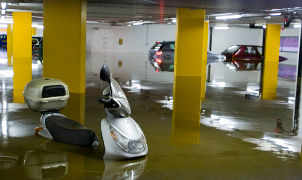 Flooded Carpark A flooded underground carpark - Sheffield 25/06/07 drenched stock pictures, royalty-free photos & images