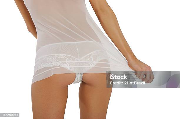 Salto De Cama Blanca Foto de stock y más banco de imágenes de Lencería - Lencería, Sensualidad, Adulto