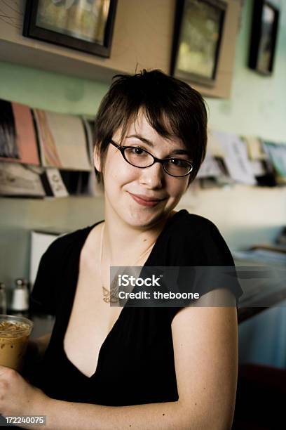 Cute Girl In An Urban Coffee Shop Stock Photo - Download Image Now - Elegance, Funky, 18-19 Years