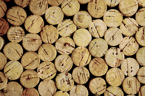 A closeup of corks