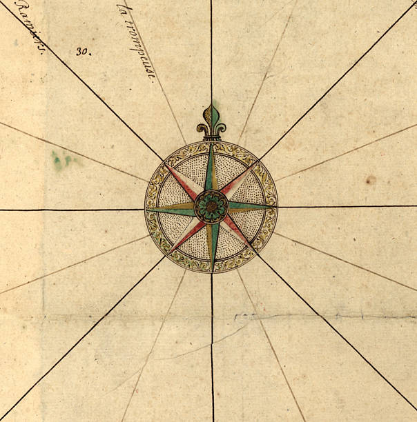 illustrations, cliparts, dessins animés et icônes de vieux rose des vents - map compass old globe