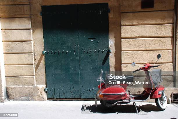 Scooter Going Green By Driving Old Red Stock Photo - Download Image Now - Copy Space, Cultures, Day