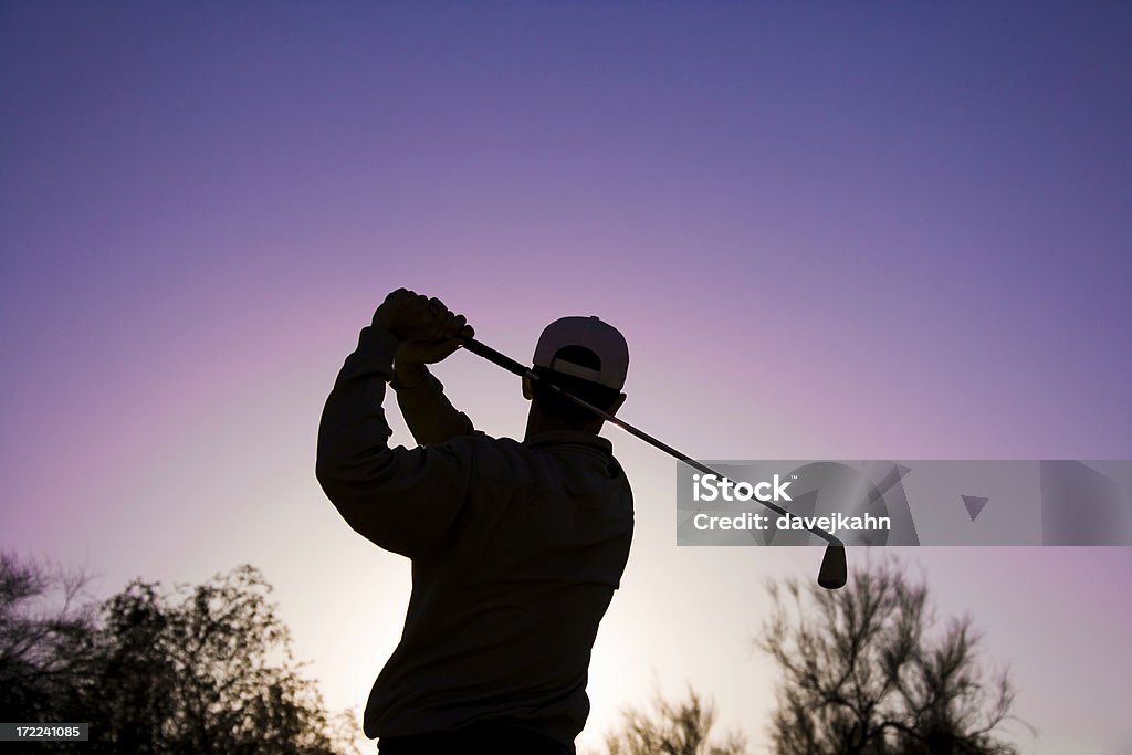 Silhouette di golf - Foto stock royalty-free di Albero