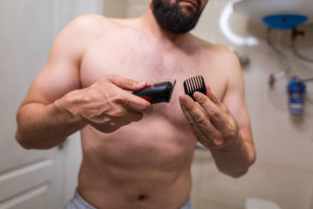 istock A man with an athletic figure in the bathroom. 1722412554