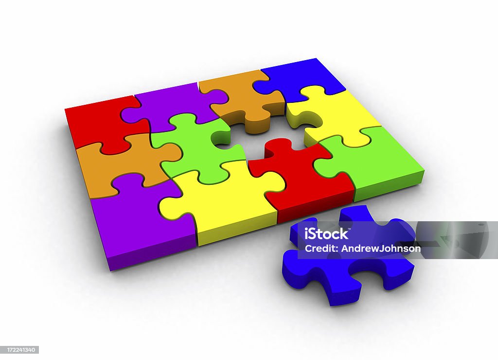 Jigsaw Puzzle - Foto stock royalty-free di Arancione