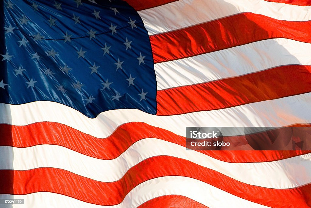 Detalhe da bandeira americana Retroiluminado - Royalty-free 4 de Julho Foto de stock