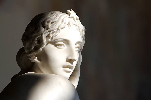 mujer s face - sculpture women fine art statue marble fotografías e imágenes de stock