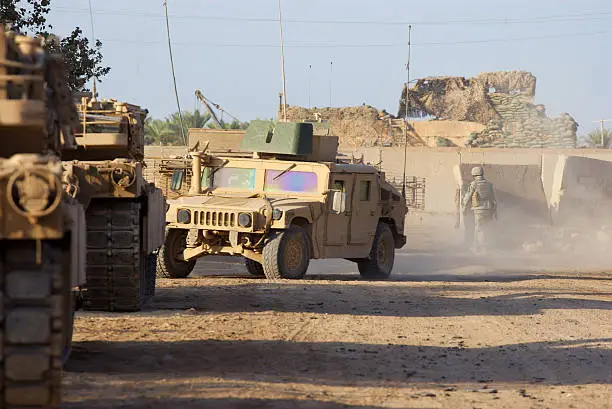 View of HMMWV in Iraq. 