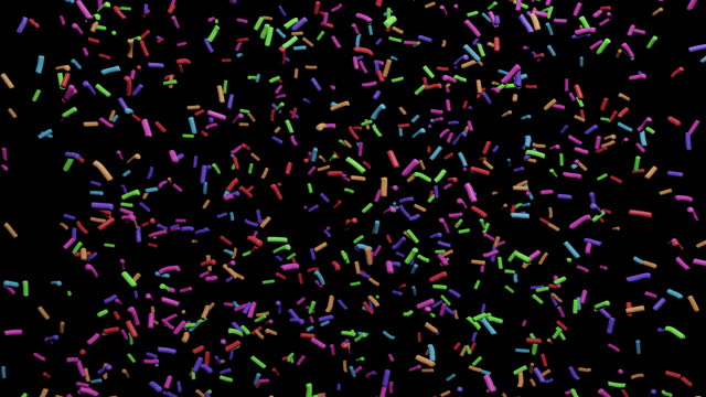 Animated 3D Coloured Sprinkles Hundreds and Thousands Falling Transparent Background