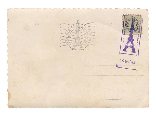 エッフェル塔はがき - postage stamp postmark mail paris france ストックフォトと画像