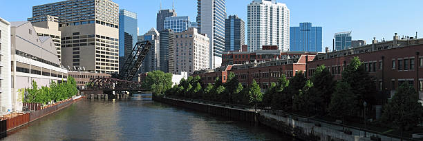 Cтоковое фото Chicago River North �ветвь Panorama