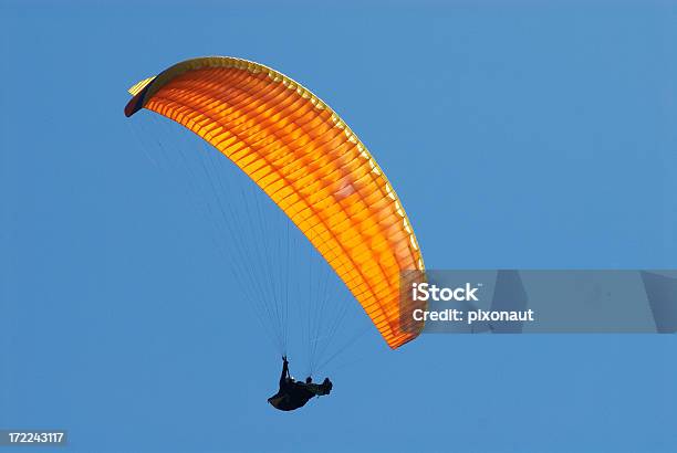 Orange Paraglider Stock Photo - Download Image Now - Air Pump, Air Vehicle, Airborne Sport