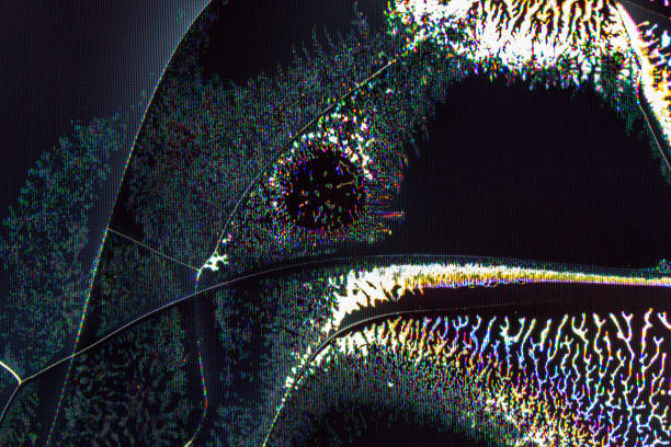 la texture se fissure sur l’écran cassé d’un écran à cristaux liquides, d’un écran d’ordinateur ou d’un téléviseur - computer monitor computer liquid crystal display visual screen photos et images de collection