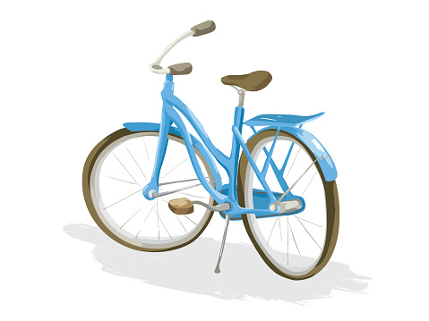 Vector illustration, vintage bicycle with luggage.