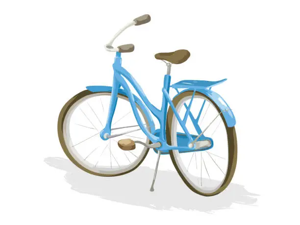 Vector illustration of Blue women retro bike.