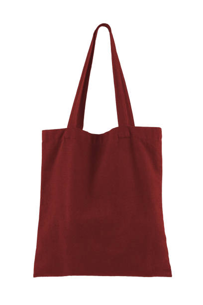 istock Reusable red cotton, linen shopping bag isolated on white background. Mockup, template. 1722433536