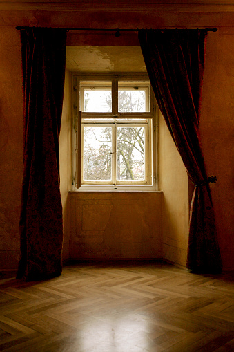 Window in an old castle room.