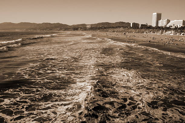 costa oceano pacifico - santa monica beach los angeles county city of los angeles foto e immagini stock