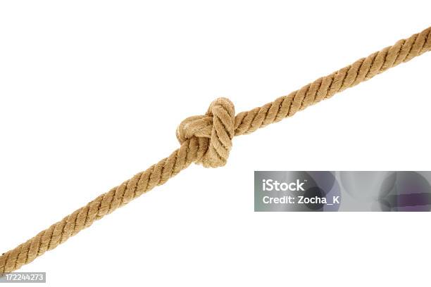 A Rope With A Knot On A White Background Stock Photo - Download Image Now - Rope, Tied Knot, Heart Shape