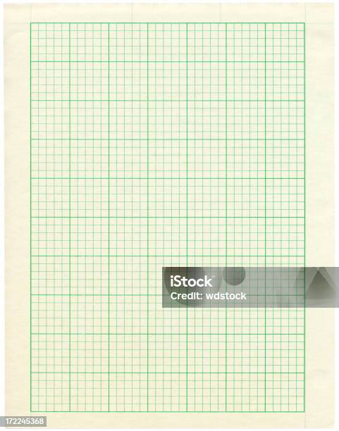 Green Grid Grafico Carta Isolato Su Bianco - Fotografie stock e altre immagini di Carta a quadretti - Carta a quadretti, Colore verde, Affari