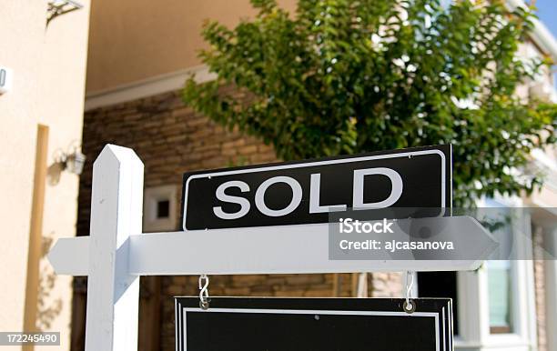 A Real Estate Sign Saying Sold Stock Photo - Download Image Now - Selling, Sold - Single Word, Sign