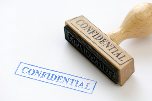 Confidential rubber stamp.