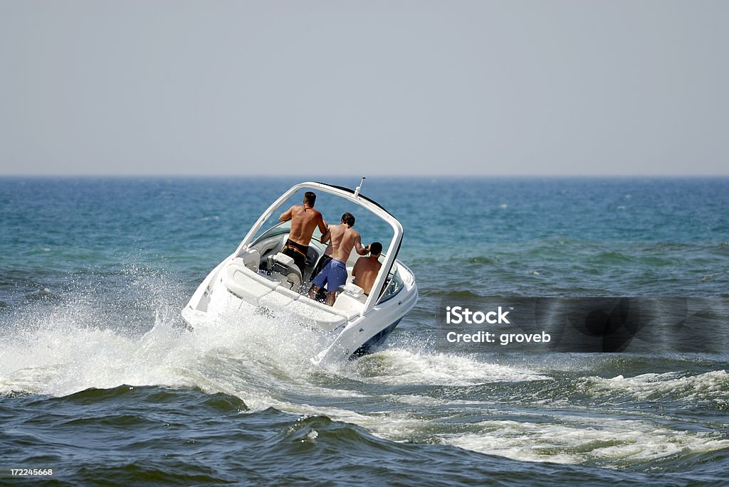 Motorboot auf Lake Michigan - Lizenzfrei Wasserfahrzeug Stock-Foto