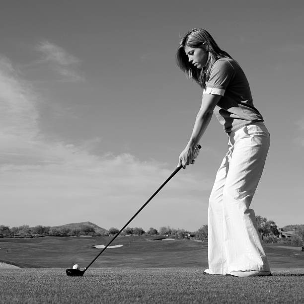 istock Female Golfer Black and White 172246290