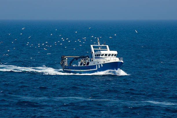 istock Blue fishing boat 172246360