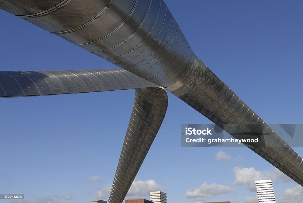 Whittle Arches, Coventry Coventry City Council have invested in a regeneration scheme linking the Transport Museum with the Cathedral area. The arch is formed of a pair of aerofoil tubular lattices with perforated stainless steel sheathing Coventry Stock Photo