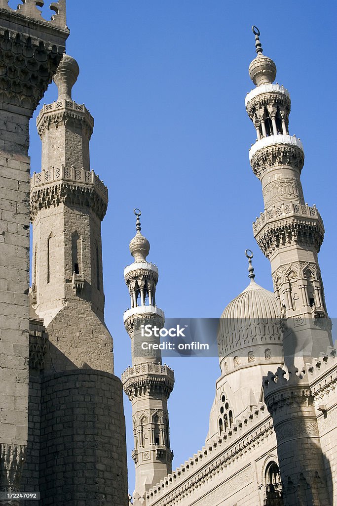 Minarets of the Al-Azhar Mosque, Cairo, Egypt "The beautiful and historic Al-Azhar Mosque and University, dating from 971 AD." Al-azhar Mosque Stock Photo