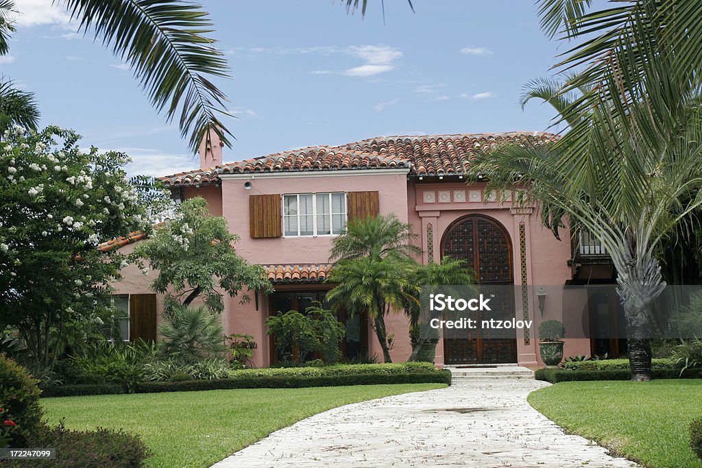 Tropical Mansion a mansion in Miami Beach, FL Miami Stock Photo