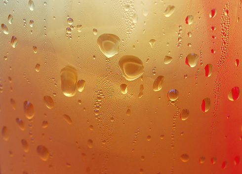 condensation water droplets on a plastic surface