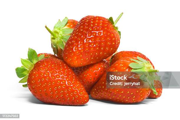 Pile Of Strawberries Stock Photo - Download Image Now - Berry Fruit, Cut Out, Food