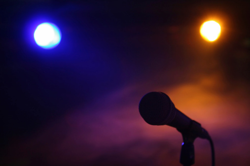 Silhouette of a microphone