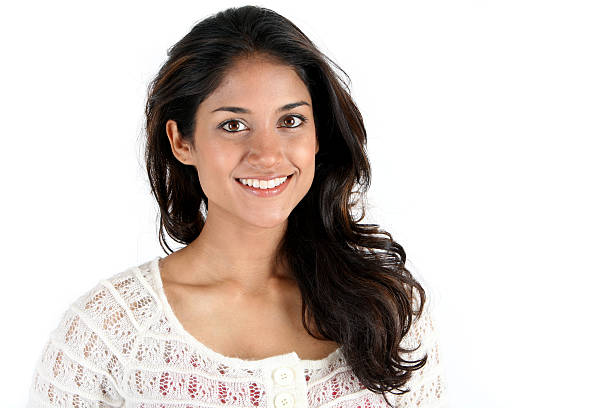 smile Attractive young Indian woman. The model is a former Miss India America! black hair stock pictures, royalty-free photos & images