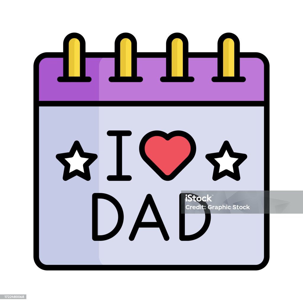 Fathers Day Calendar Vector Design Isolated On White Background Stock Fathers Day Calendar Vector Design Isolated On White Background Stock