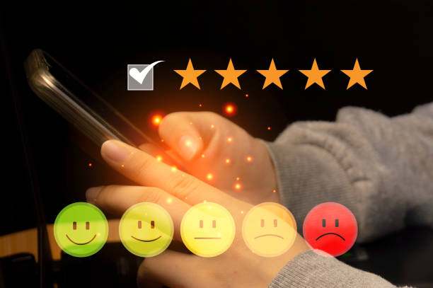 istock Users rate their service experience on the online application for a customer satisfaction survey concept 1722480239
