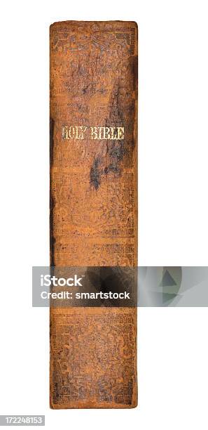 Holy Bible Printed 1863 Leather Cover Stock Photo - Download Image Now - Book Spine, Leather, Antique