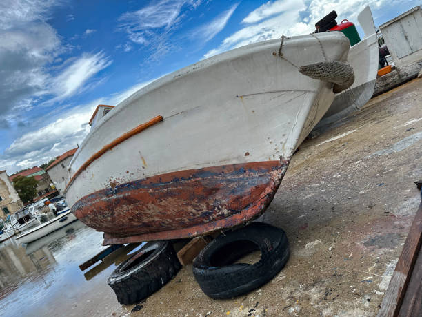 istock Old boat in Sali harbor 1722483463