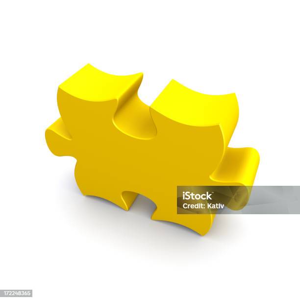 Única Peça De Puzzle - Fotografias de stock e mais imagens de Amarelo - Amarelo, Brinquedo, Clip Art