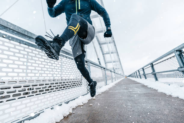 Winter running outdoors