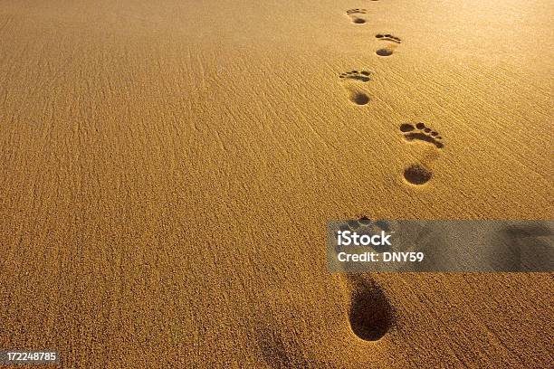 Footprints Stock Photo - Download Image Now - Footprint, Sand, Beach
